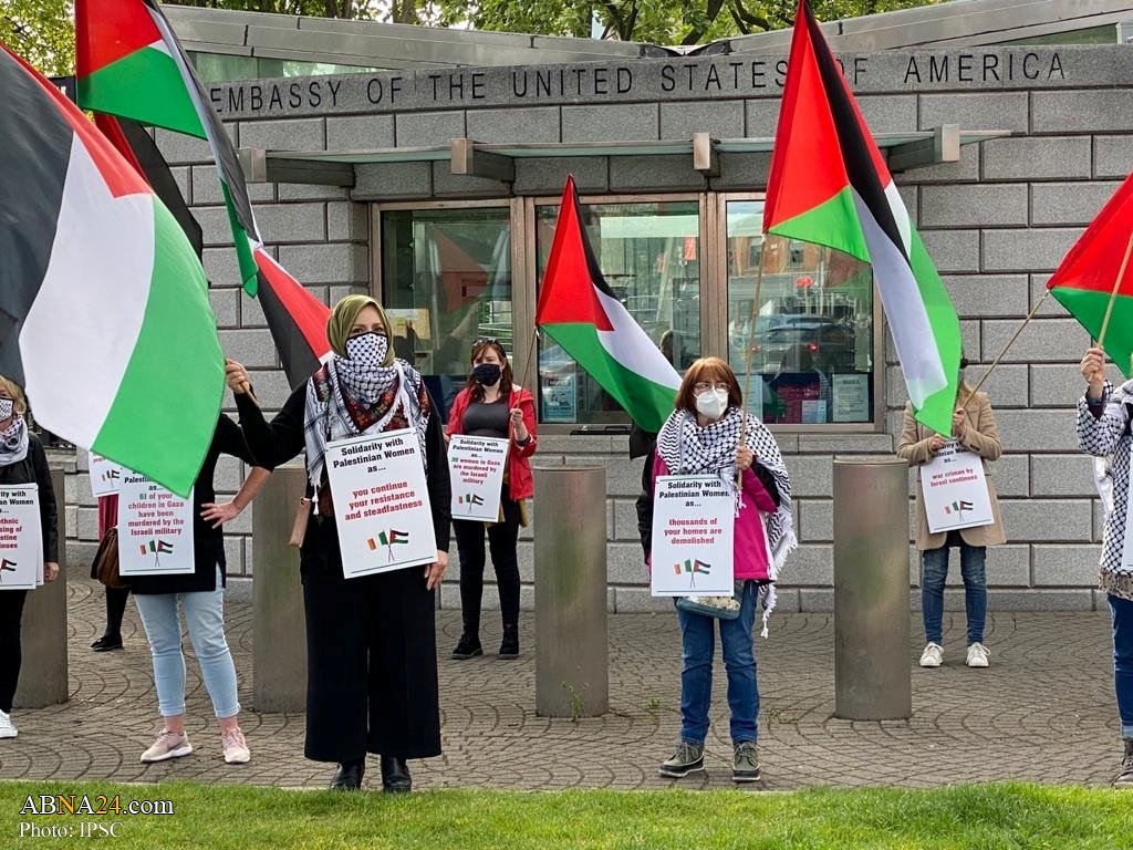 Photos: Rally in solidarity with Palestine and al-Quds in front of US, Israel embassies held in Dublin, Ireland 