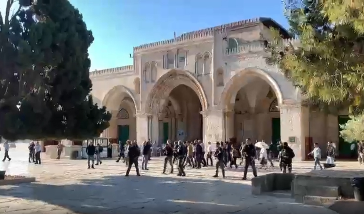مستوطنون يقتحمون الأقصى وشرطة الاحتلال الاسرائيلي تستنفر فجراً وتعتقل عدداً من المصلين