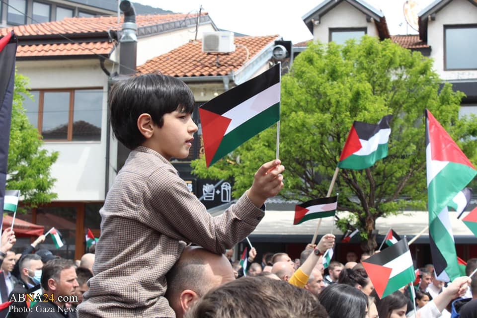تقرير مصور / مظاهرات في صربيا تضامنا مع الشعب الفلسطيني