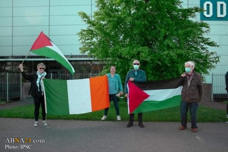 تقرير مصور / وقفة تضامنية مع الشعب الفلسطيني في احدى مدن ايرلندا