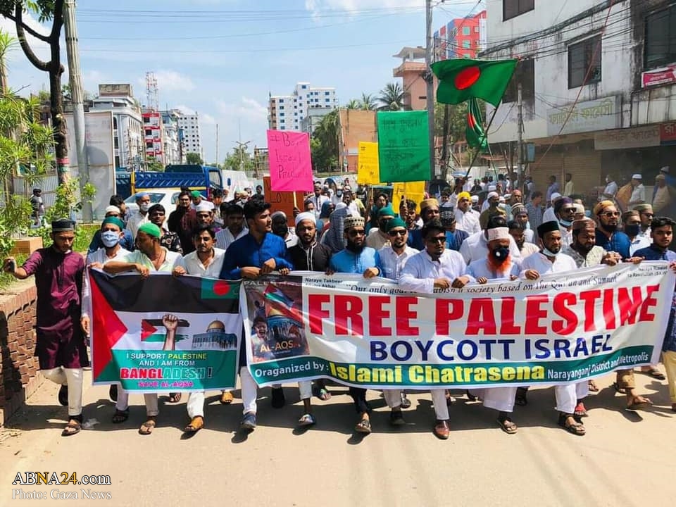 تقرير مصور / مسيرات في بنغلاديش تضامنا مع الشعب الفلسطيني ضد الصهاينة