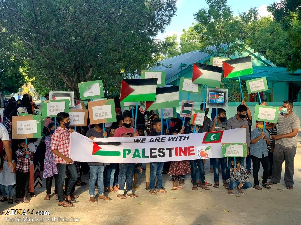تقرير مصور / المسلمون في المالديف يتضامنون مع الشعب الفلسطيني