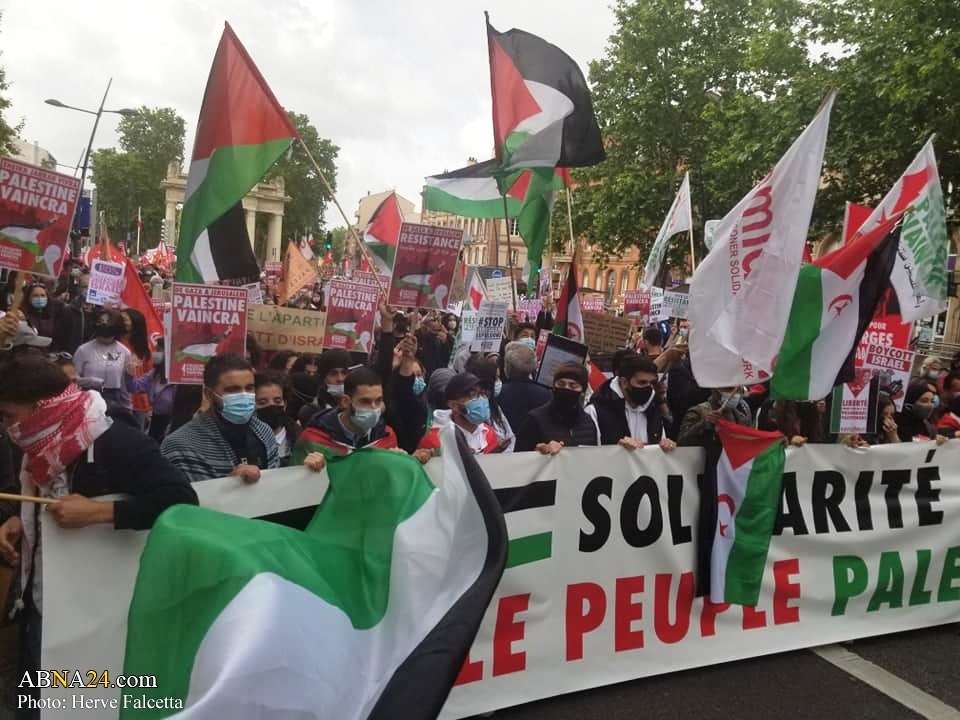 تصویری رپورٹ/ فرانس کے شہر ٹولاؤس میں فلسطین کے ساتھ اظہار یکجہتی
