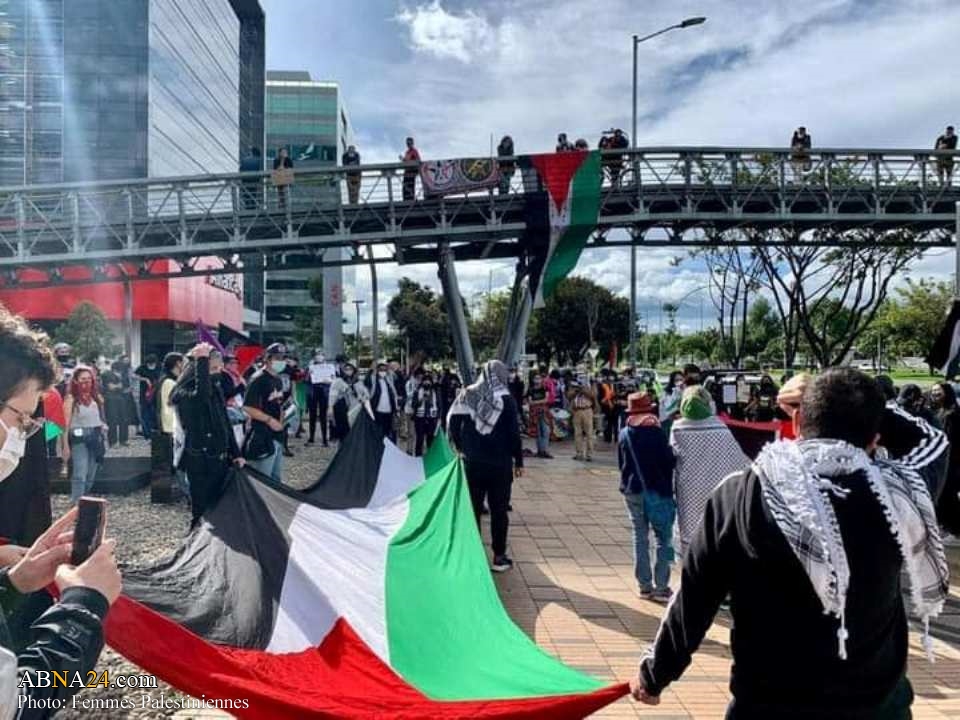 تصویری رپورٹ/ کولمبیا میں فلسطین کے ساتھ اظہار یکجہتی