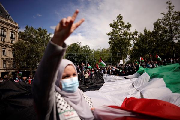 Gran manifestación pro-Palestina en París