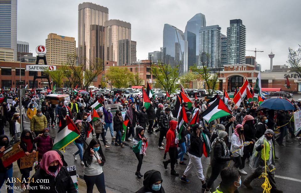تقرير مصور / احتفال بانتصار الشعب الفلسطيني في احدى مدن كندية