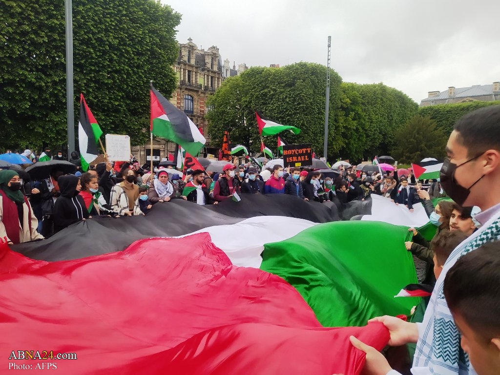 تقرير مصور / وقفة تضامنية في مدينة "ليل" الفرنسية مع الفلسطيني ضد الاحتلال الاسرائيلي