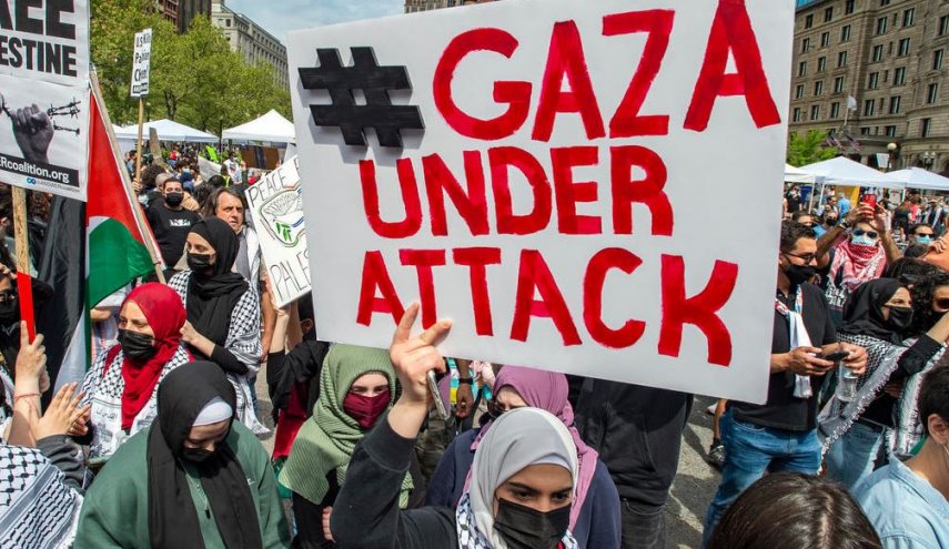 تظاهرة كبيرة في واشنطن تنديداً بجرائم "الكيان الصهيوني" بحق الفلسطينيين