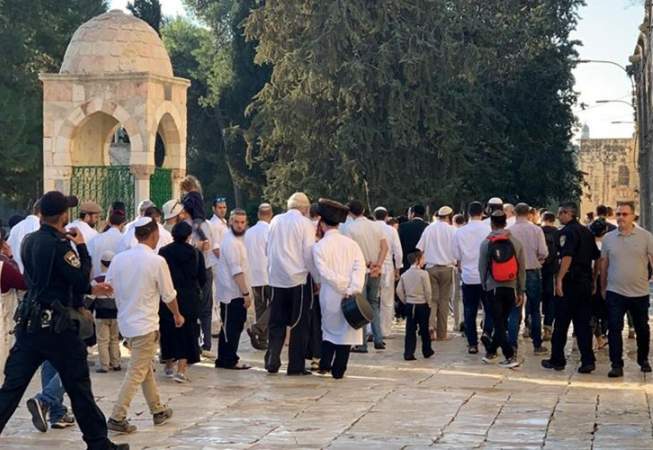 عشرات المستوطنين يستبيحون الأقصى المبارك