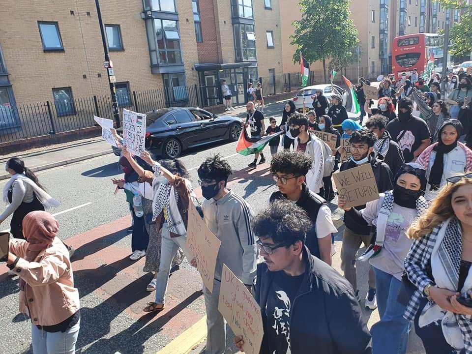 Photos: Hundreds of protesters march in Manchester, England, demanding freedom for Palestine, end of Israeli occupation