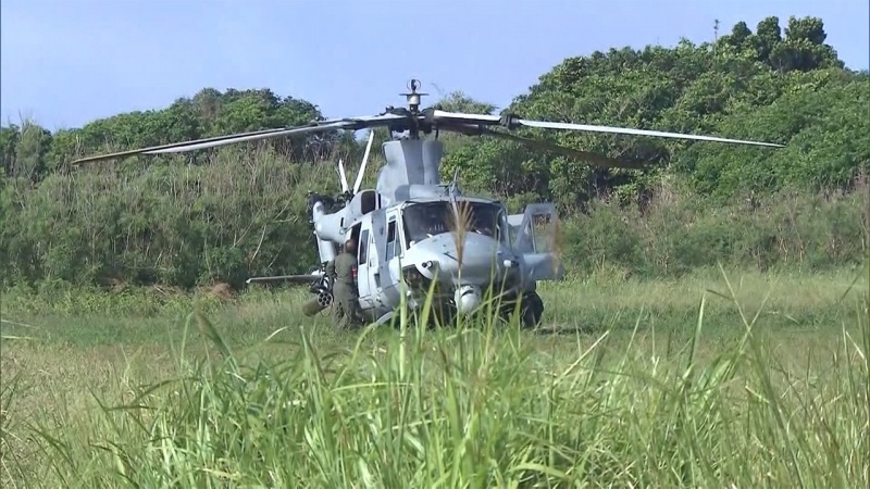 沖縄県で米軍ヘリが深夜の畑に不時着　エンジン故障の可能性
