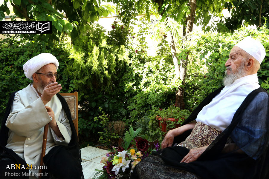 Suasana Pertemuan Ayatullah Subhani dan Ayatullah Makarim 