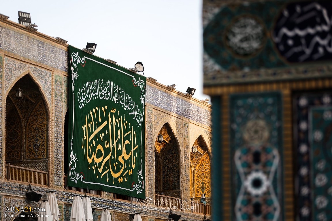 Photos: Decorating Imam Ali shrine with green banners on auspicious birth of Imam al-Ridha