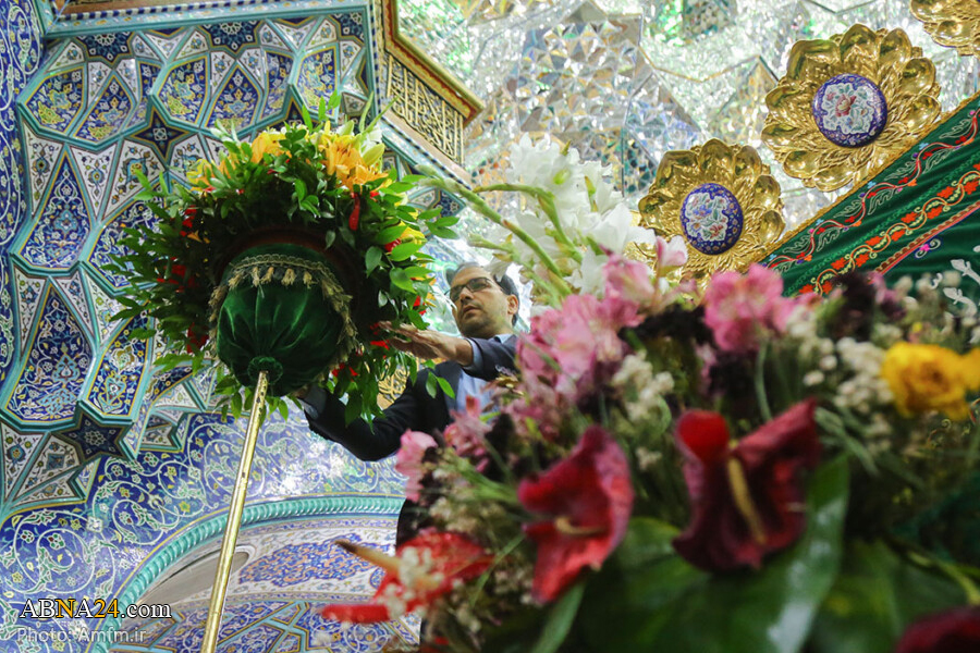 تصویری رپورٹ/ امام رضا (ع) کے ایام ولادت پر حرم مطہر کو پھولوں سے سجایا گیا