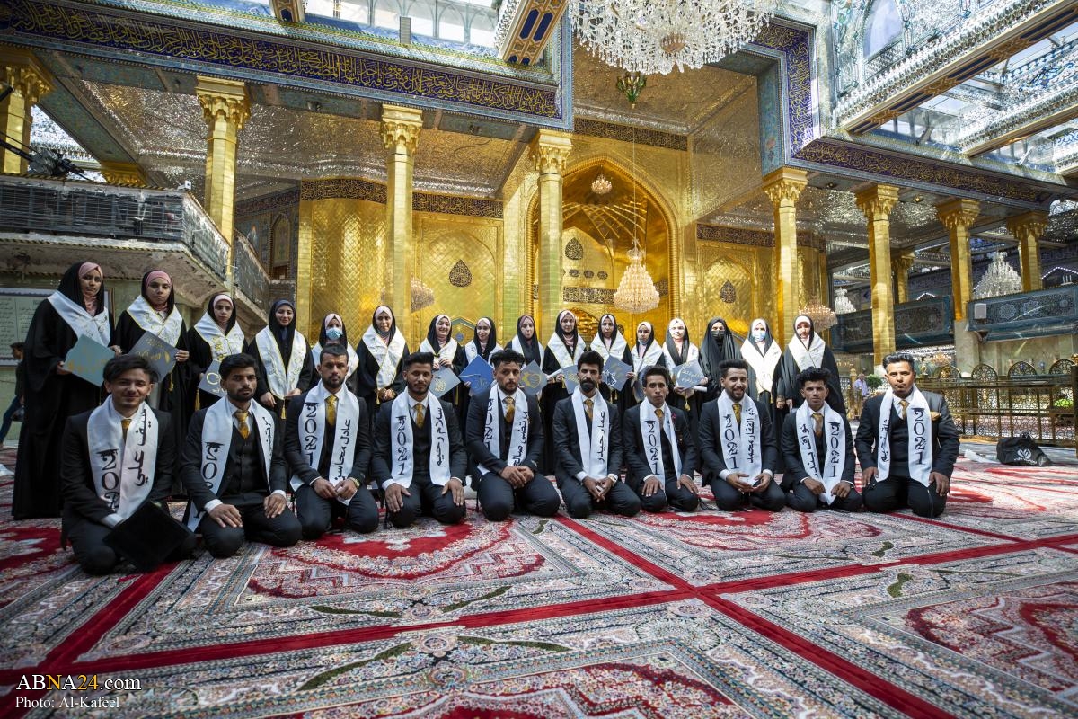Iraqi university students celebrate their graduation at al-Abbas holy shrine in Karbala (+Photos)