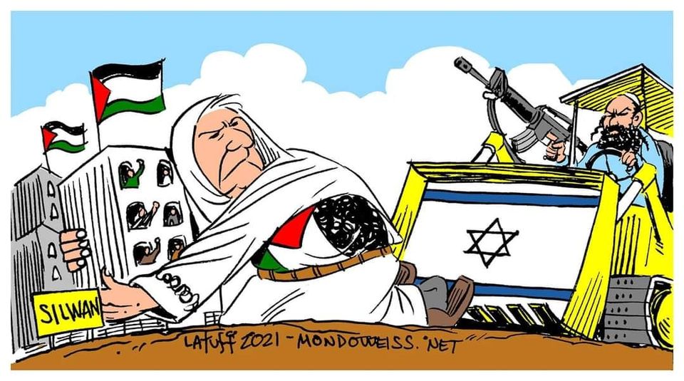 Cartoon: Israel land thief settlers ready to invade and stole more Palestinian homes, this time in Silwan
