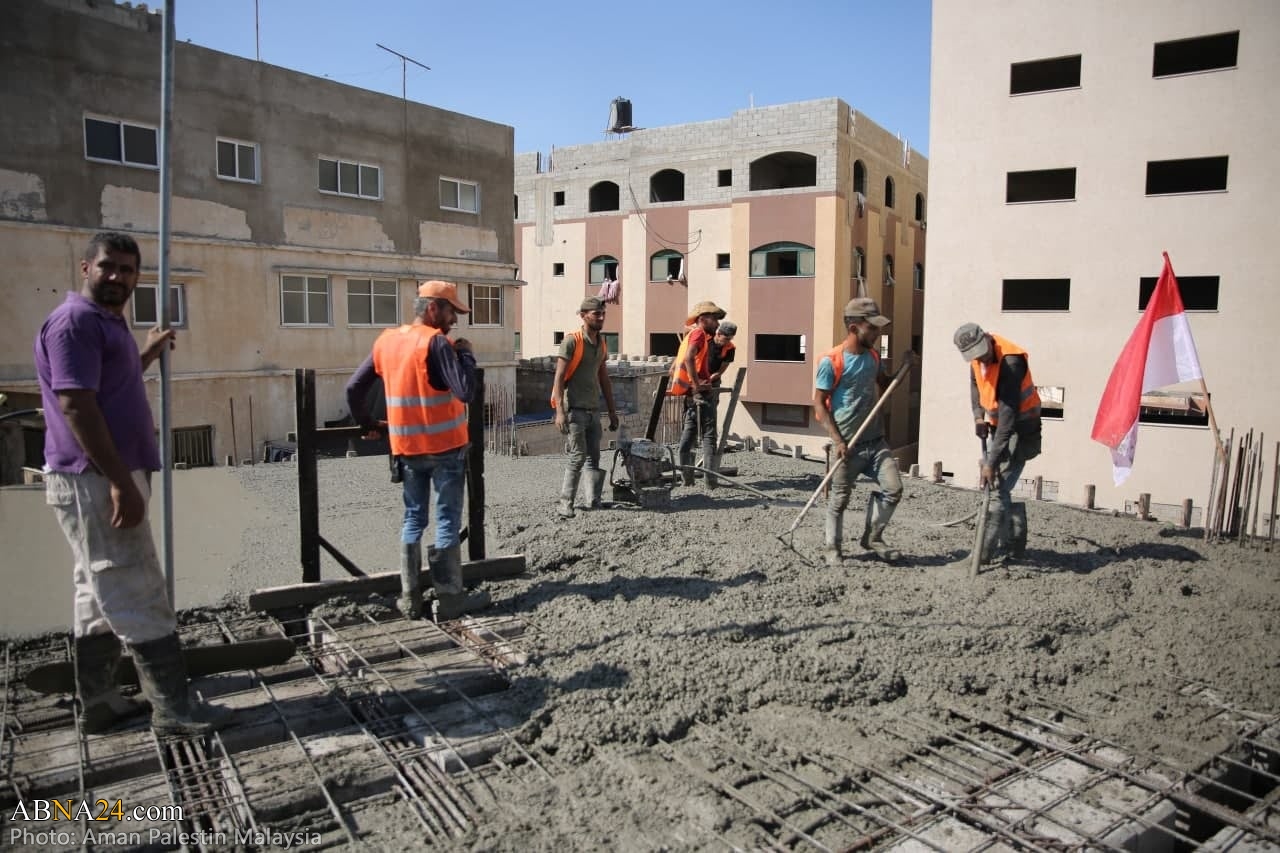 Photos: Group of Aman Palestin continuous the process of reconstructing Masjid Sheikh Ajlin after destroyed in Israeli aggression in 2014