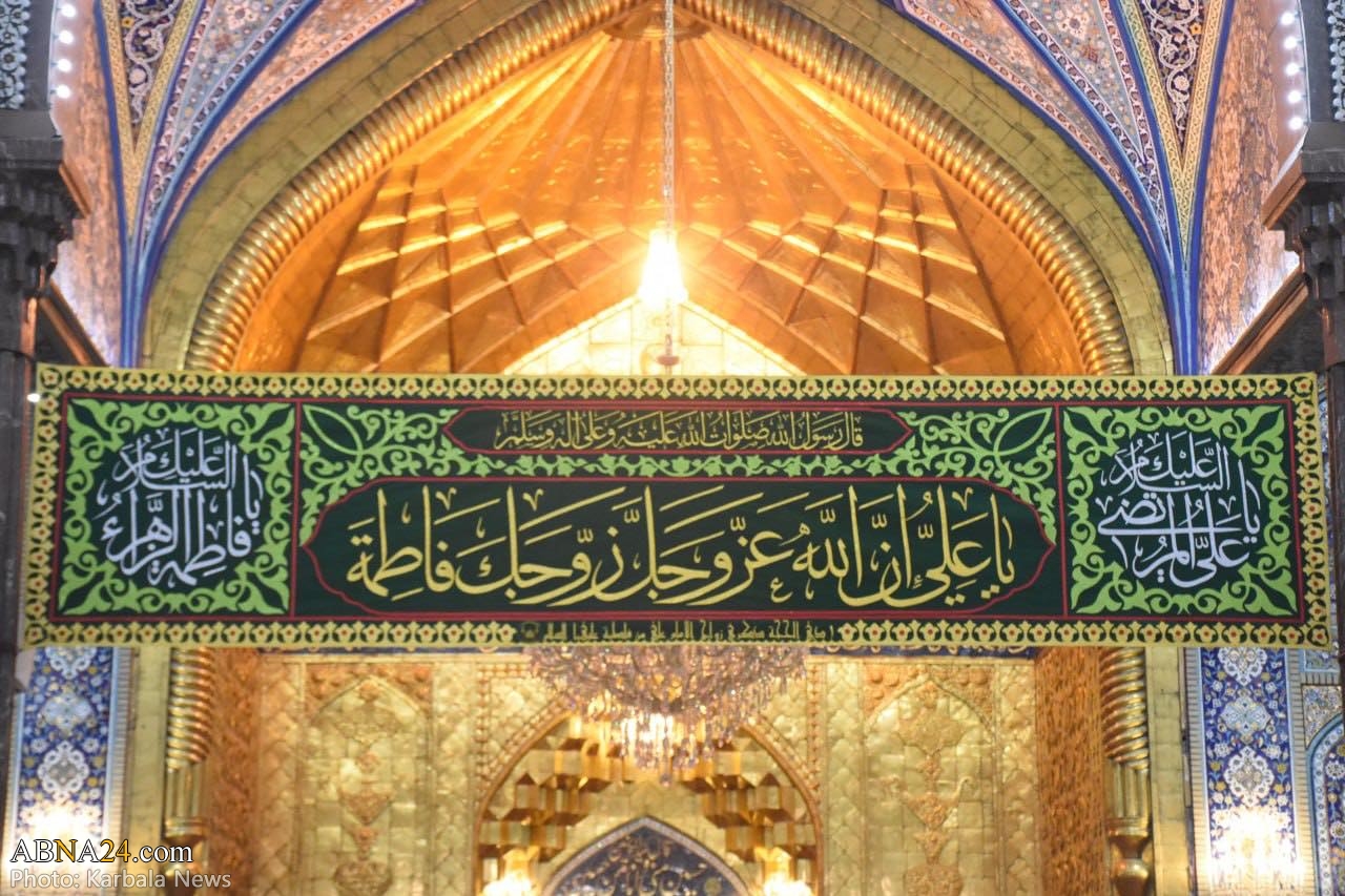 Photos: Imam Hussain holy shrine covered with green flags on occasion of marriage of Imam Ali & Sayyida Fatimah Al-Zahra 