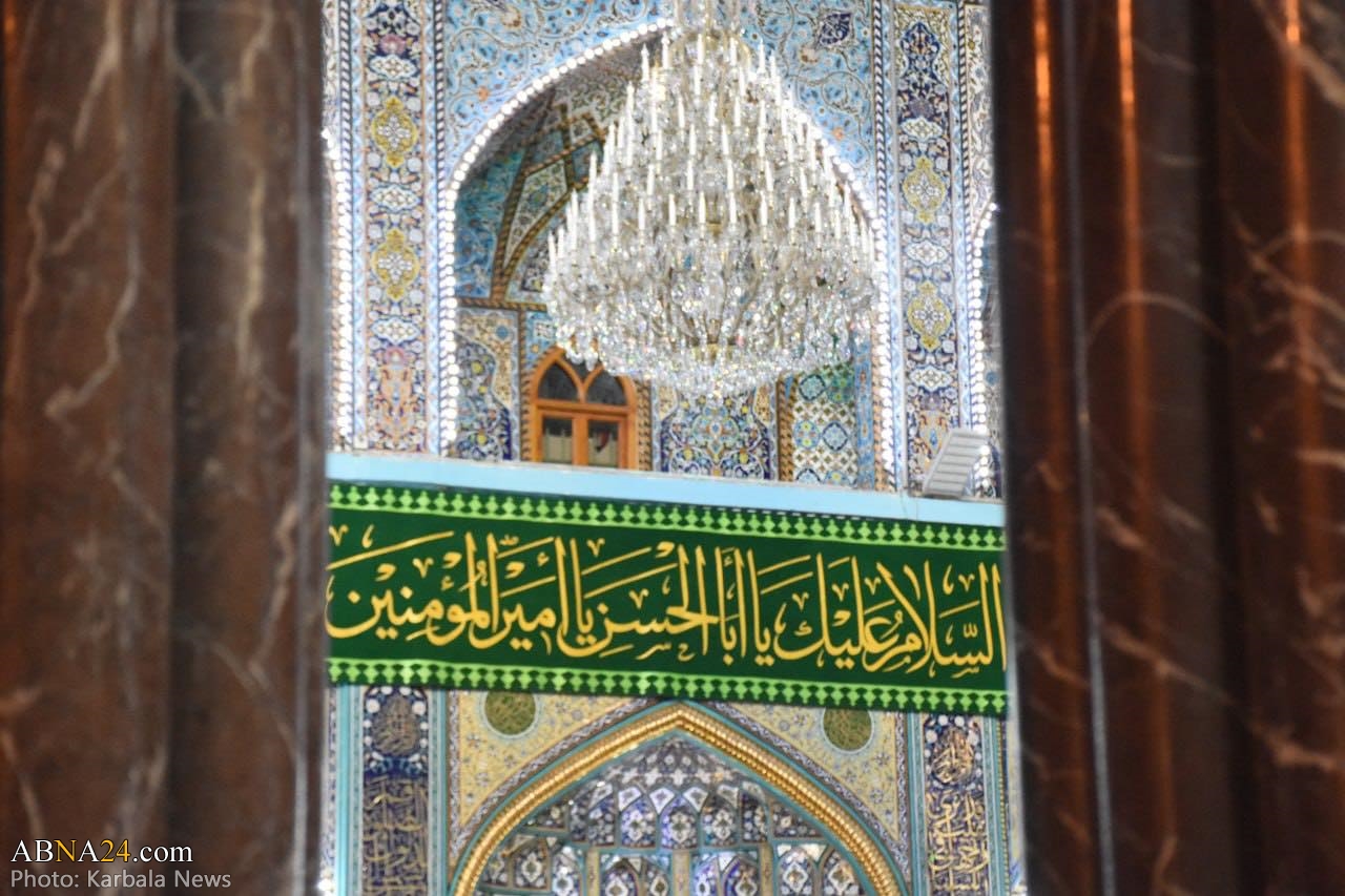 Photos : Sanctuaire sacré de l'Imam Hussein recouvert de drapeaux verts à l'occasion du mariage de l'Imam Ali et Sayyida Fatima Al-Zahra
