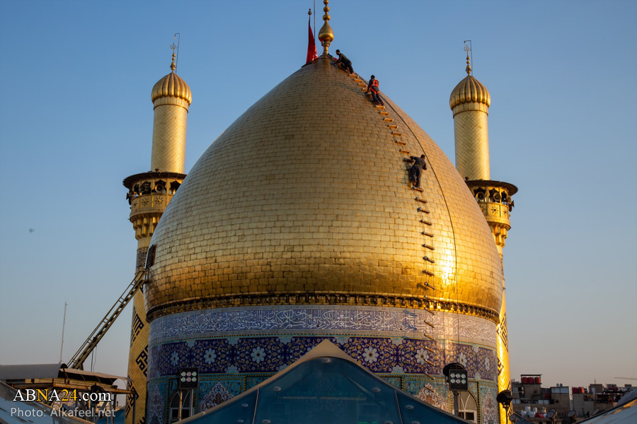 تقارير مصورة / غسل قبة مرقد ابي الفضل العباس (ع)