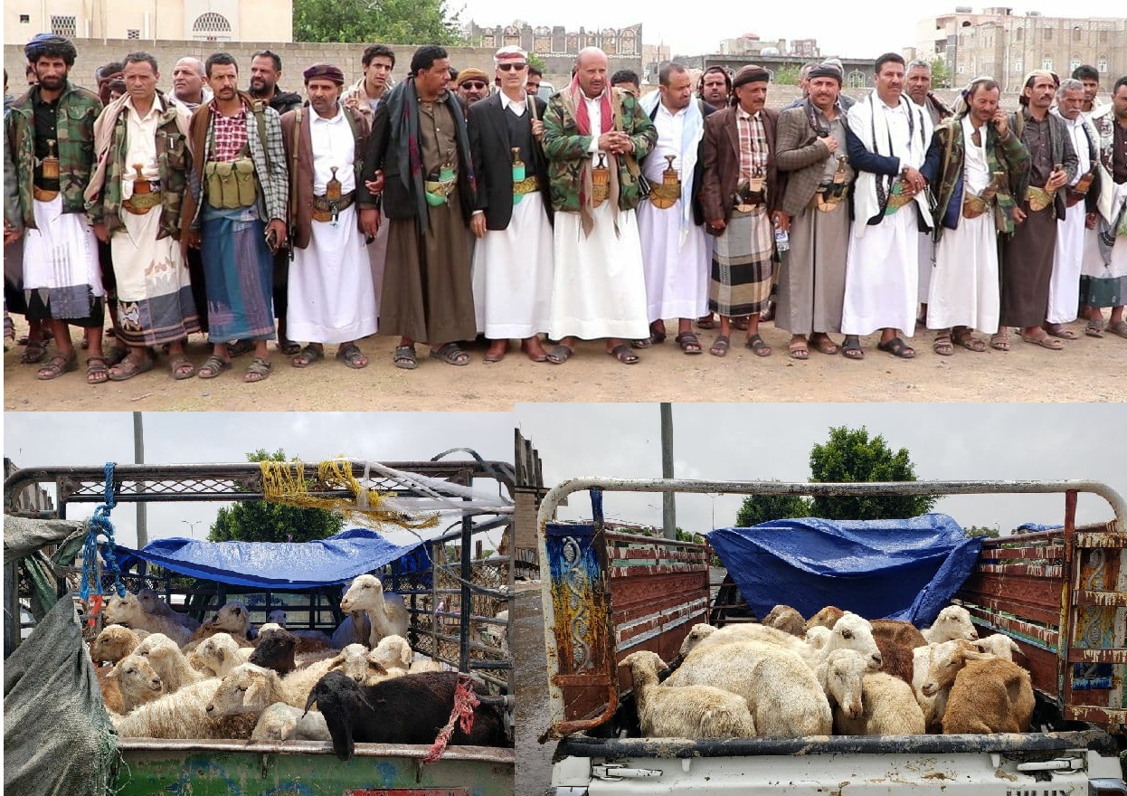 قافلة غذائية للمرابطين في الجبهات من أبناء جهران بذمار