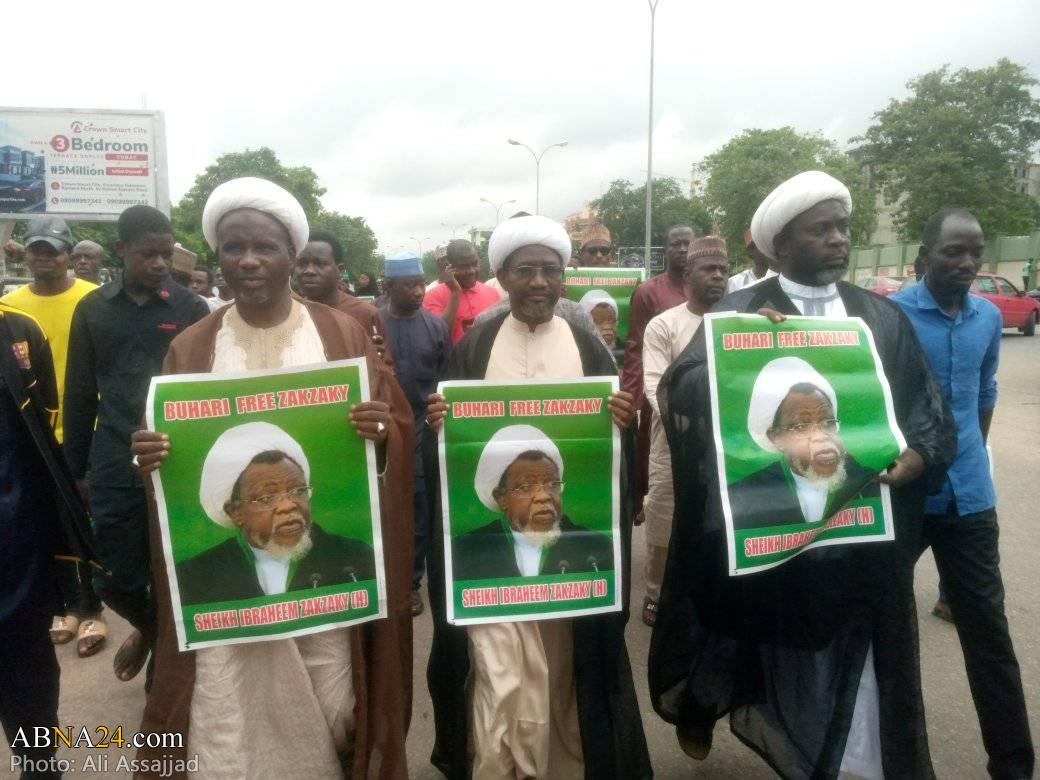 Photos: Mass 'Free Zakzaky' demonstration in front of Human Rights office in Abuja, Nigeria 28.07.2021