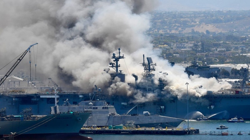 Причиной пожара на корабле Bonhomme Richard назван американский моряк
