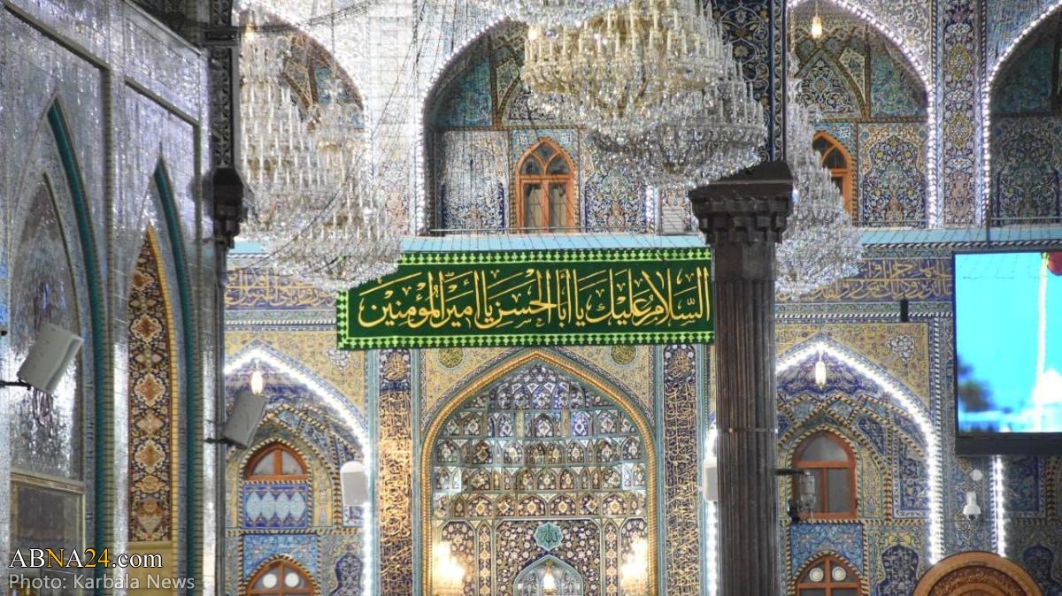 Photos: Imam Hussain holy shrine decorated with green banners on the occasion of Eid al-Ghadir