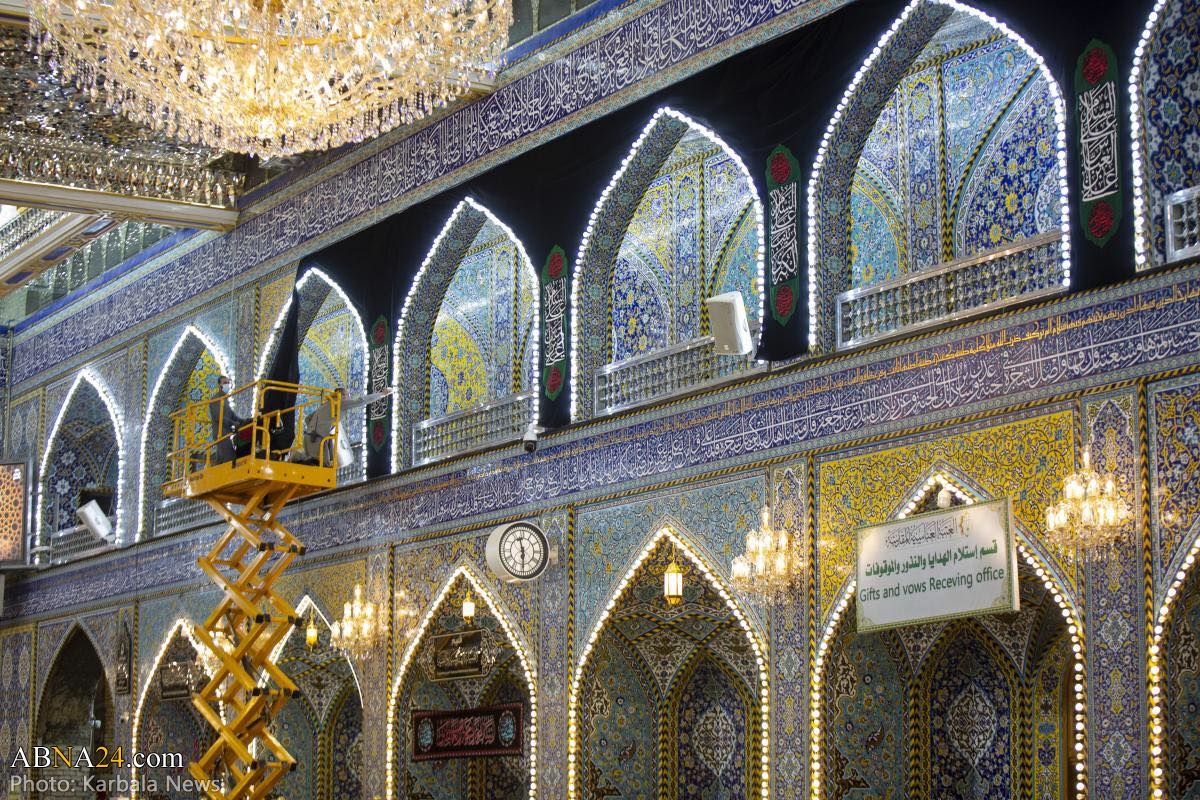 Photos: Hazrat Abbas holy shrine covered in black to welcome month of sorrow Muharram