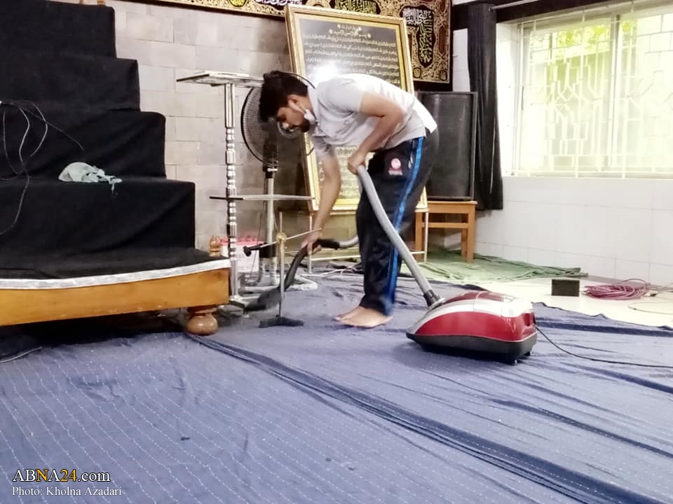تقارير مصورة / تحضيرات في احدى حسينيات مدينة "خولنا" لاستقبال شهر محرم