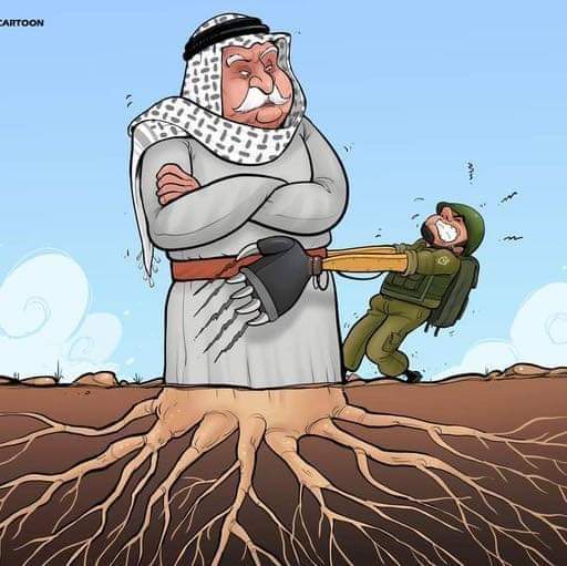 Cartoon: Palestinians are rooted in this land