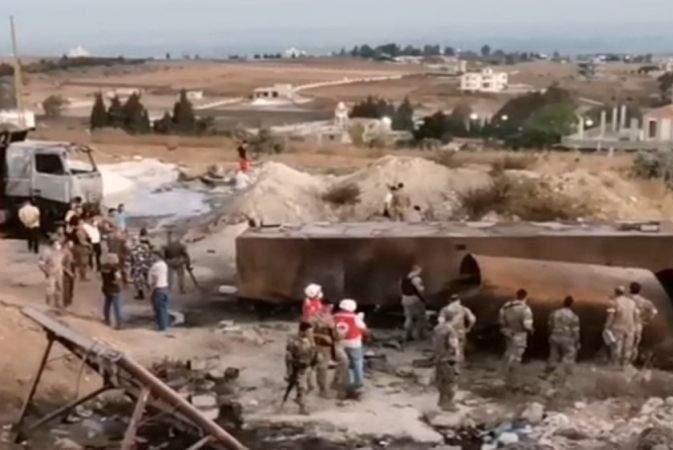 ارتفاع عدد ضحايا انفجار صهريج بنزين شمال لبنان إلى 28 قتيلاً