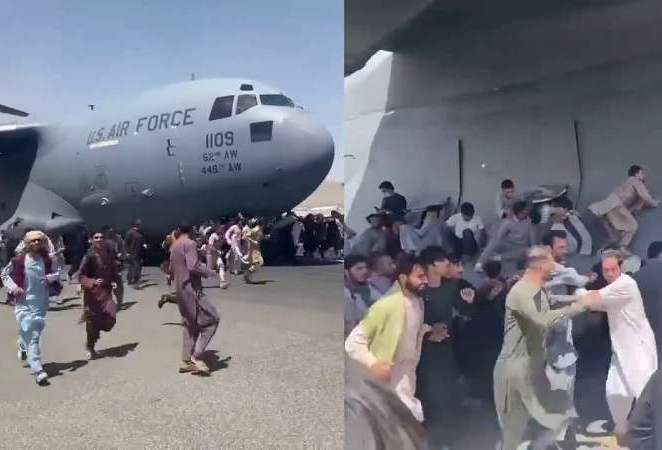 العثور على بقايا بشرية في عجلات طائرة عسكرية أمريكية قادمة من كابول