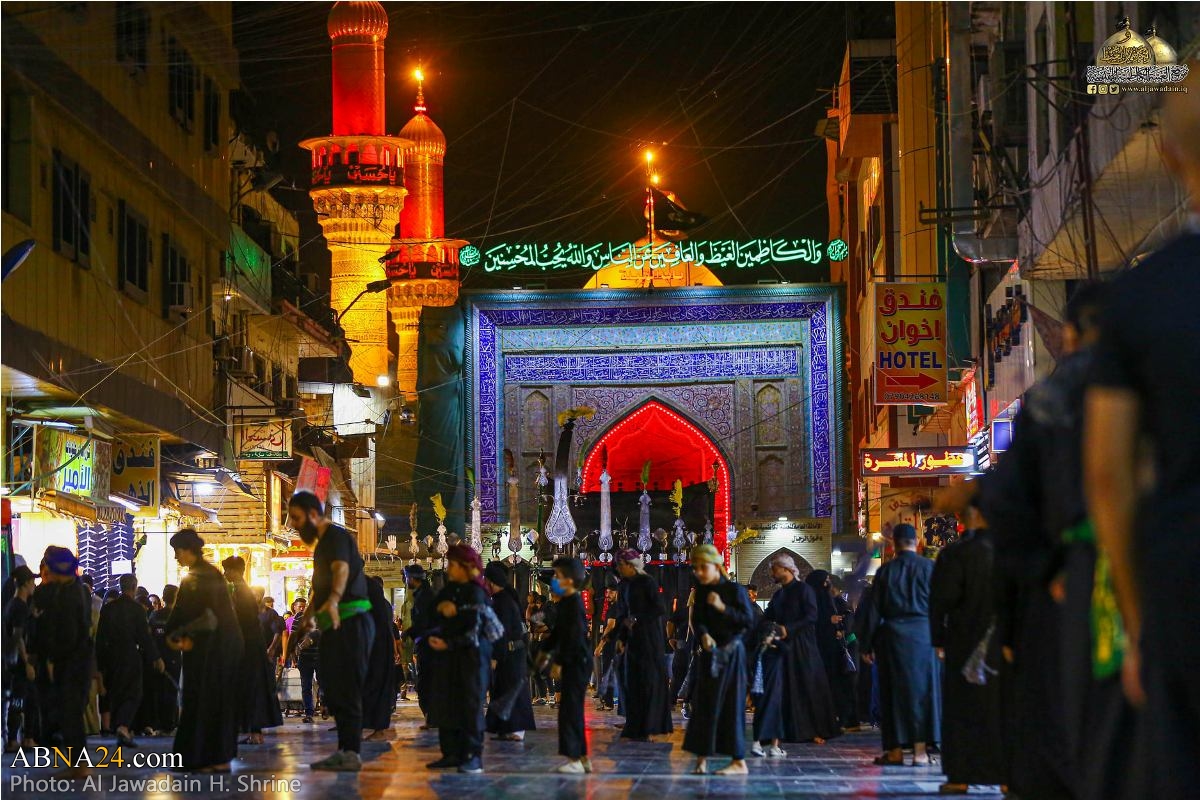 تقارير مصورة / مواكب عزاء حسيني عند حرم الإمامين الكاظمين (ع)