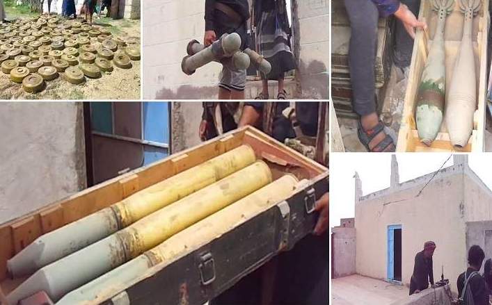 الأجهزة الأمنية تضبط كميات من الأسلحة والألغام بمحافظة البيضاء 