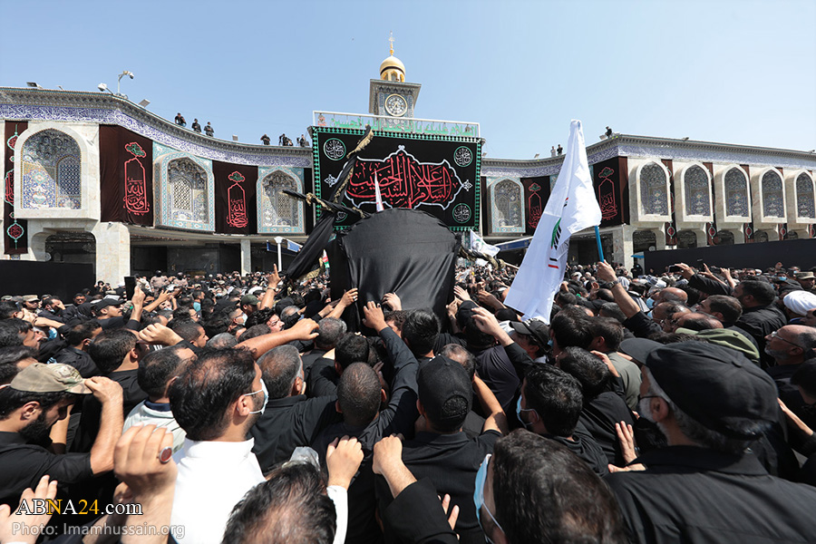 تصویری رپورٹ/ کربلائے معلی میں آیت اللہ محمد سعید حکیم کا تشییع جنازہ (1)