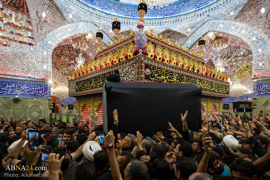 تصویری رپورٹ/ کربلائے معلی میں آیت اللہ محمد سعید حکیم کا تشییع جنازہ (2)