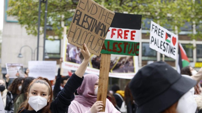 Protestkundgebung zur Solidarität mit palästinensischen Gefangenen in Deutschland