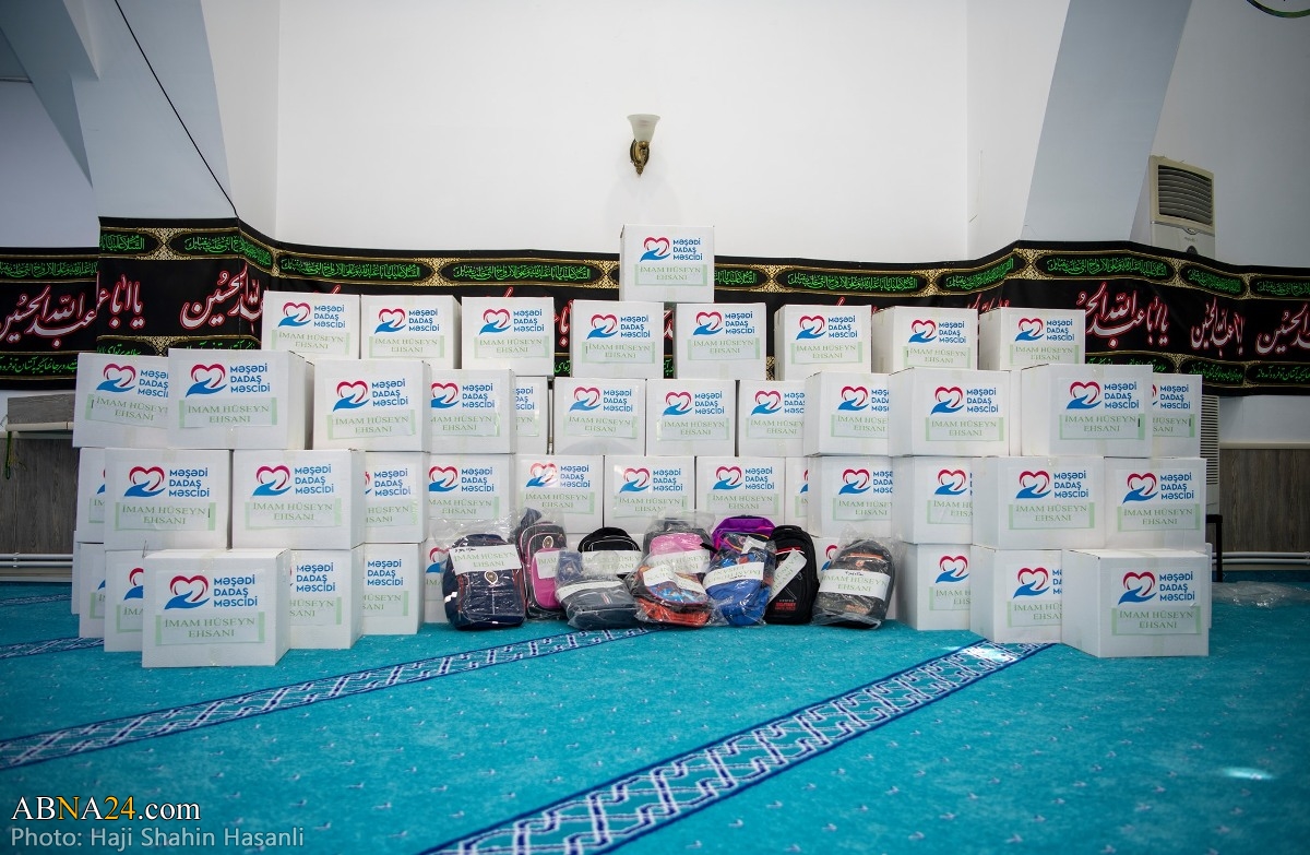 Photos: Meshedi Dadash Masjid in Baku distributes essential food packages and stationery to needy family