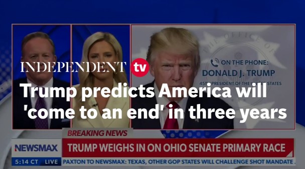 トランプ前米大統領、「米は今後３年以内に滅亡」