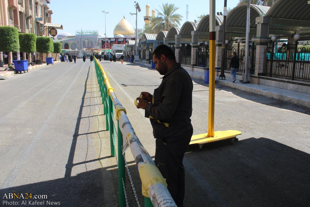 Creating road dividers to facilitate movement of pilgrims in streets adjacent between two Holy Shrines (+Photos)