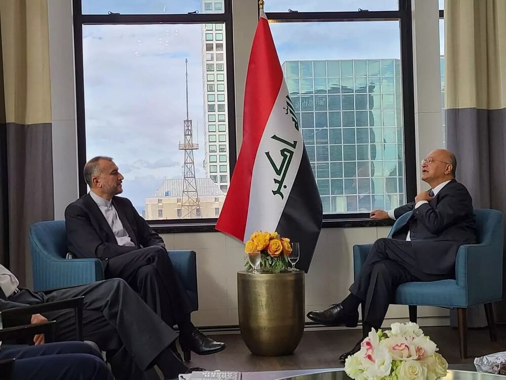 Iranian FM, President of Iraq stress improving ties