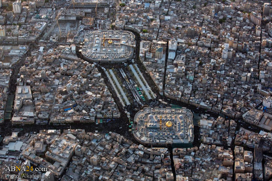تقرير مصور/ صور جوّية لزائري الأربعين في كربلاء المقدسة
