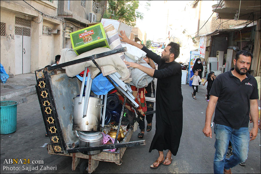 تقرير مصور/ المواكب الحسينية ترفع الخيم بعد انتهاء زيارة الأربعين في كربلاء