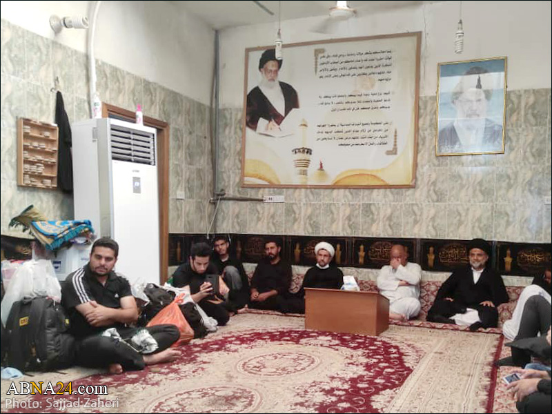 تصویری رپورٹ/ آیت اللہ کاظم حائری کے دفتر میں نشست اربعین