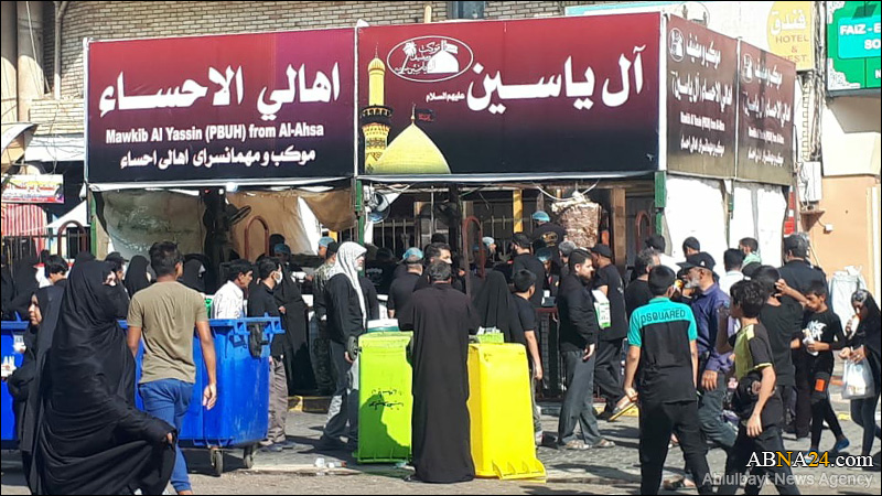 تقرير مصور/ موكب أهالي احساء في أربعينية الإمام الحسين (ع) يقدم الخدمات للزوار