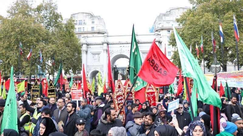 چہلم امام حسین (ع) کے موقع پر لندن میں عظیم الشان جلوس عزا کا انعقاد