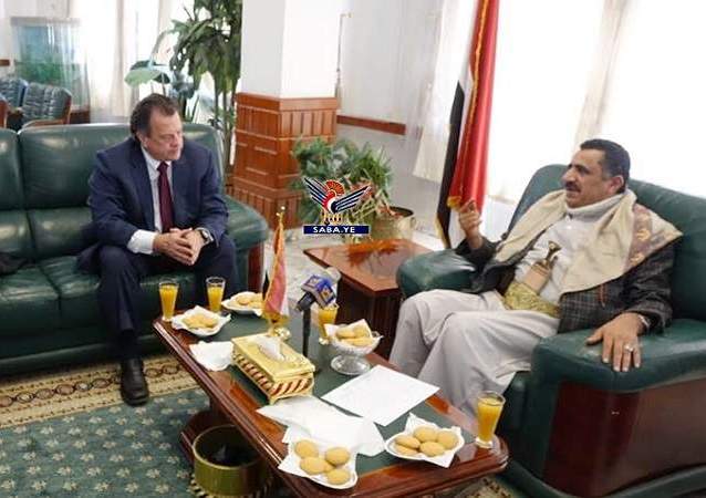 وزير النفط يناقش مع منسق  الأمم المتحدة معاناة الشعب اليمني جراء الحصار