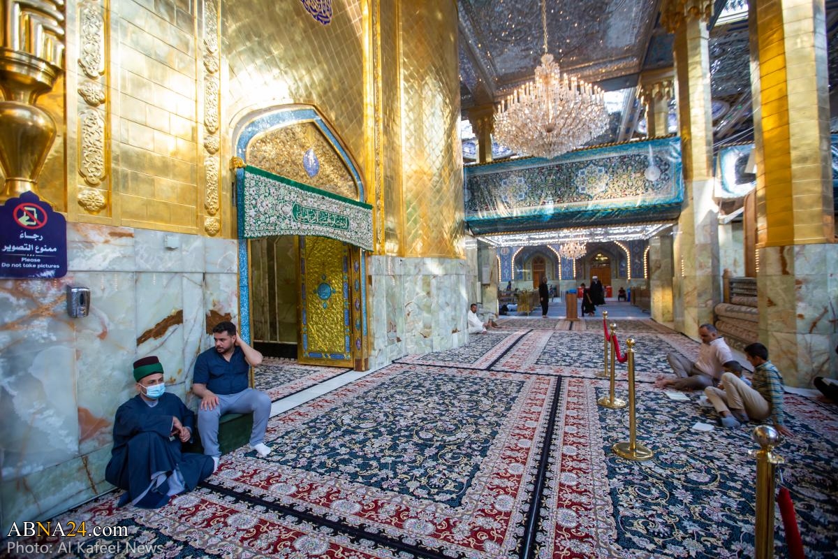 Removal of black sadness banners from al-Abbas Holy Shrine (+Photos)