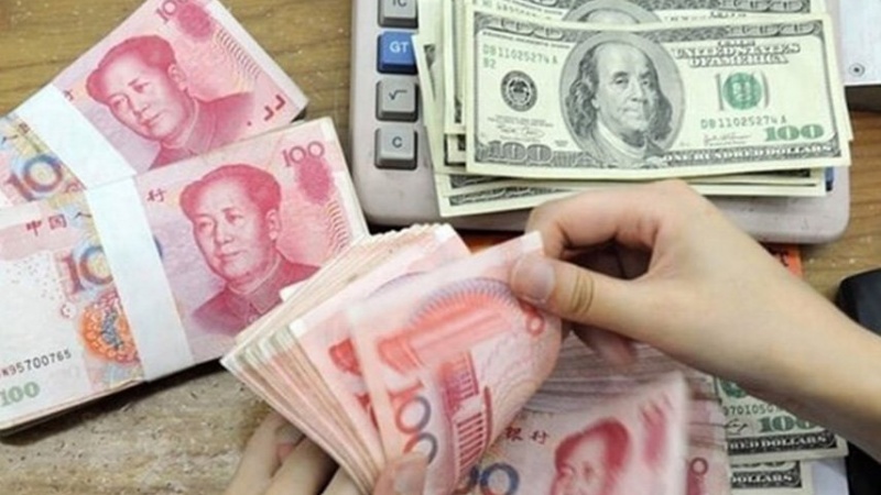 米ドルに対する中国元のレートが上昇